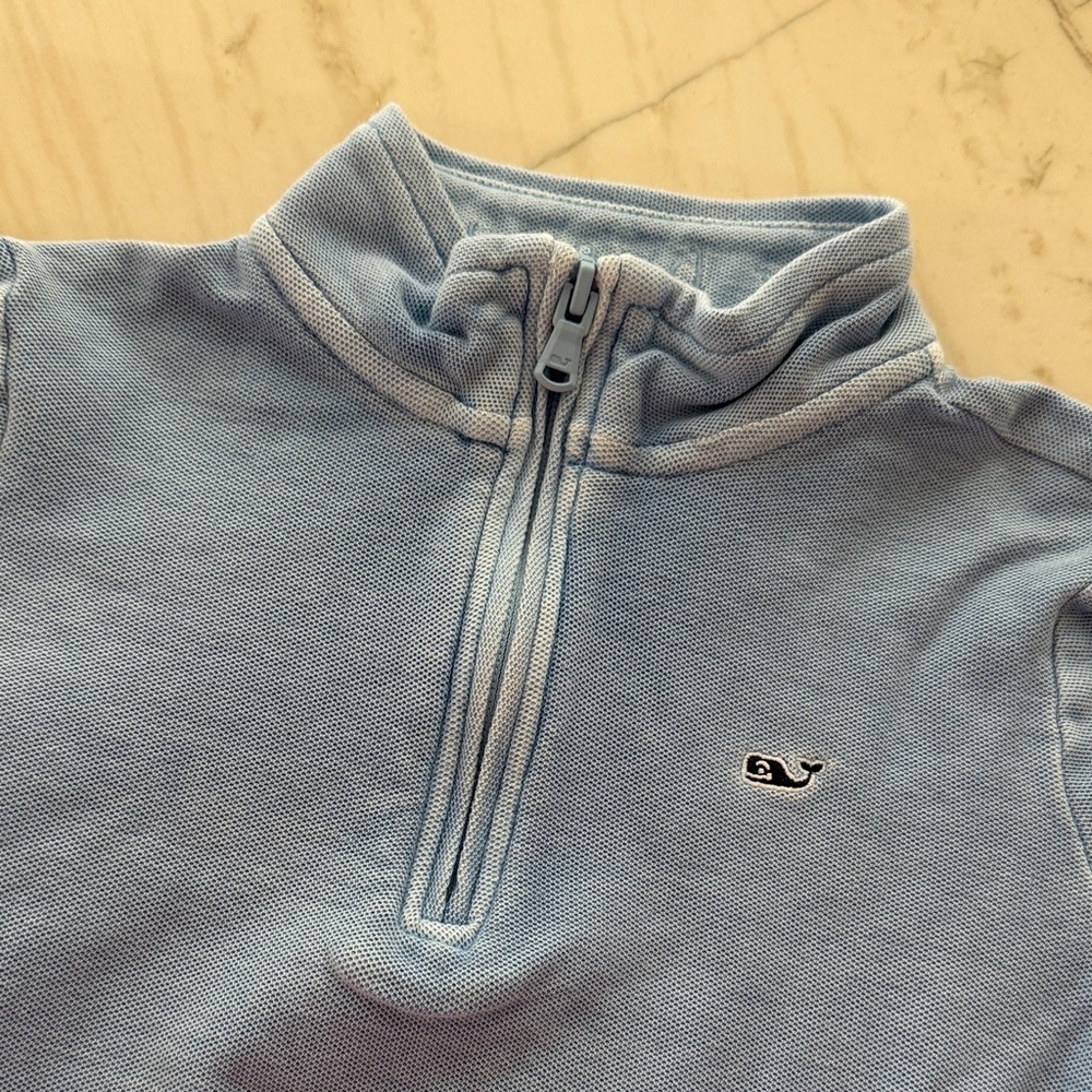 Vineyard Vines Boys Light Blue 1/4 Zip Top Shirt size 6